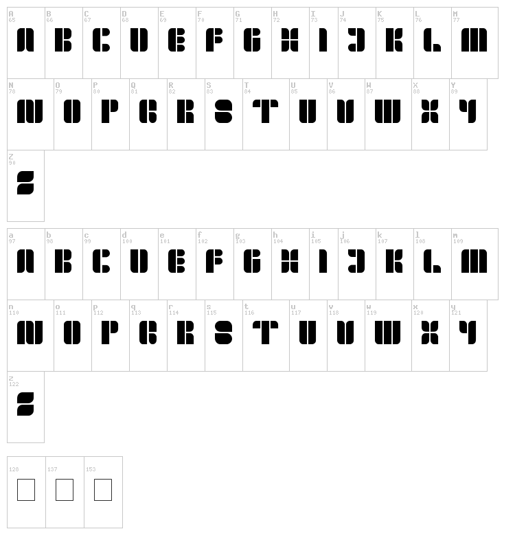 golden bar font map